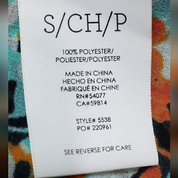 Cabi Floral Teal, Orange, Blue Tank Top - Picture 6 of 7